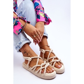 FG2 Sandalias Trenzadas De Moda Para Mujer Tiffanie Beige Claro marrón 6