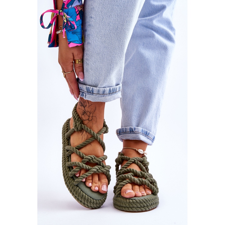 FG2 Sandalias Trenzadas De Moda Para Mujer Verde Tiffanie 1 FG2 Sandalias Trenzadas De Moda Para Mujer Verde Tiffanie 1