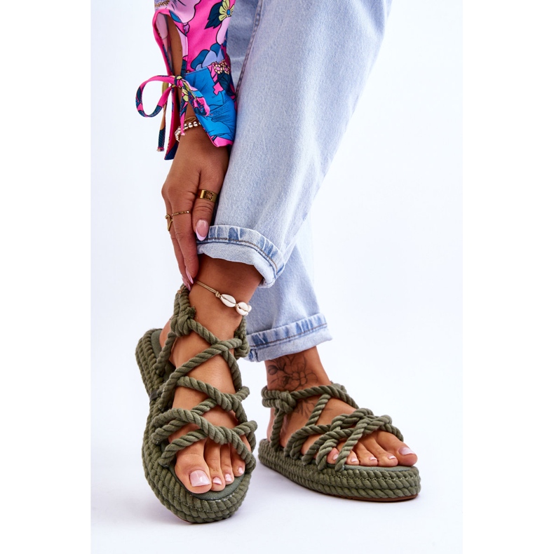 FG2 Sandalias Trenzadas De Moda Para Mujer Verde Tiffanie 2 FG2 Sandalias Trenzadas De Moda Para Mujer Verde Tiffanie 2