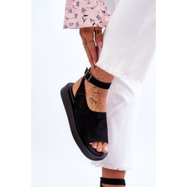 Cómodas sandalias de mujer en la plataforma Black Rubie negro 3