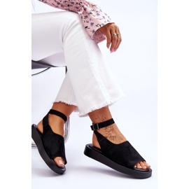Cómodas sandalias de mujer en la plataforma Black Rubie negro 4