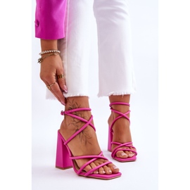 Sandalias de tacón alto Josette rosa de moda 1