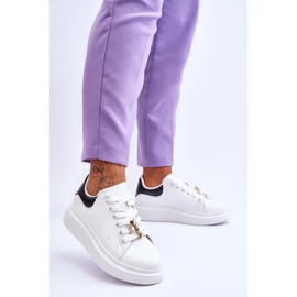 FG2 Zapatos Deportivos De Mujer En Una Plataforma Masiva Blanco Y Negro Chante 3
