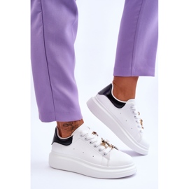 FG2 Zapatos Deportivos De Mujer En Una Plataforma Masiva Blanco Y Negro Chante 4