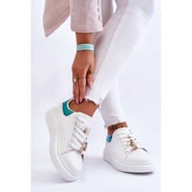 FG2 Zapatos Deportivos De Mujer En Una Plataforma Masiva Blanco Y Verde Chante 2