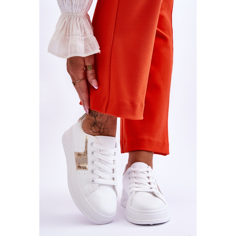 Sneakers Mujer Diahna Blanco y Dorado 1 Sneakers Mujer Diahna Blanco y Dorado 1