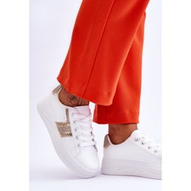 Sneakers Mujer Diahna Blanco y Dorado 4