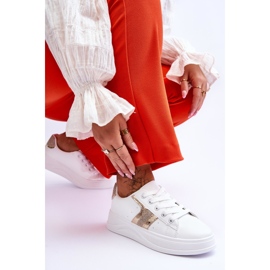 Sneakers Mujer Diahna Blanco y Dorado 5