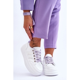 Zapatillas De Mujer De Moda Con Plataforma Blanco-Morado Claribel 1
