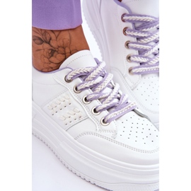 Zapatillas De Mujer De Moda Con Plataforma Blanco-Morado Claribel 4