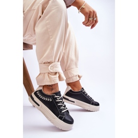 FG2 Deportivas De Mujer Cómodas Con Plataforma Negras Y Beige Devan negro 7