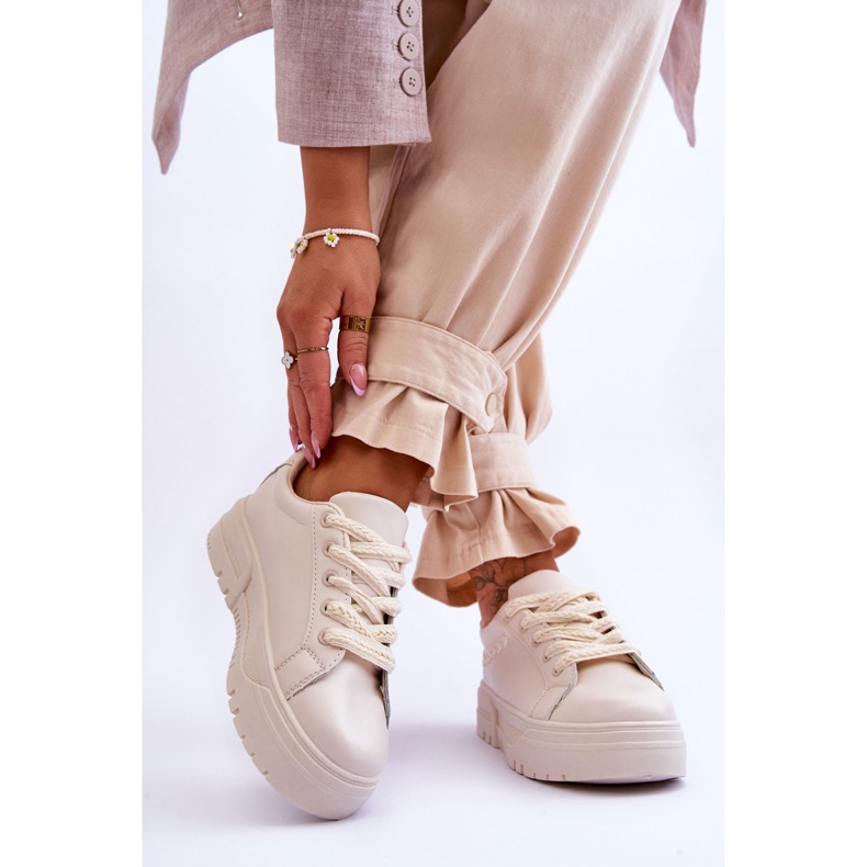 FG2 Deportivas Mujer Cómodas Con Plataforma Beige Devan 2 FG2 Deportivas Mujer Cómodas Con Plataforma Beige Devan 2