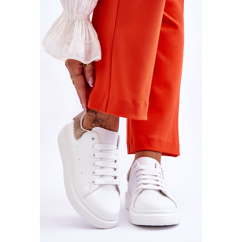 Deportivas Mujer Con Motivo Decorativo Delicias Blanco-Oro 1