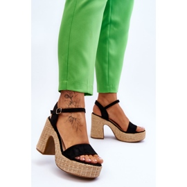 FI1 Cómodas sandalias de gamuza en una enorme barra Elishia negra negro 3