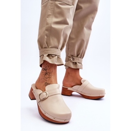 FI1 Zuecos Mujer Piel Beige Fanett 3