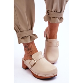 FI1 Zuecos Mujer Piel Beige Fanett 5