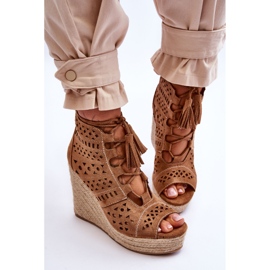 Botas Ante Cuña Caladas Camel Berthe beige 6