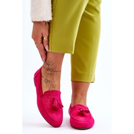 Mocasín Clásico Ante Flecos Fucsia Averil rosado 1