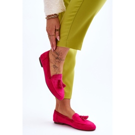 Mocasín Clásico Ante Flecos Fucsia Averil rosado 5