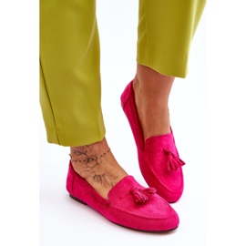 Mocasín Clásico Ante Flecos Fucsia Averil rosado 3