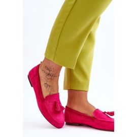 Mocasín Clásico Ante Flecos Fucsia Averil rosado 4