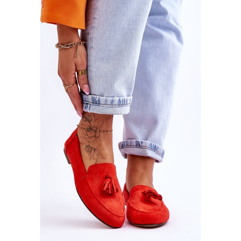 Mocasín Clásico Ante Borlas Naranja Oscuro Averil 1