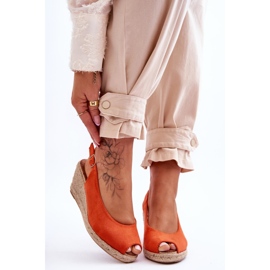 FB1 Sandalias de cuña de ante naranja Elsie 1