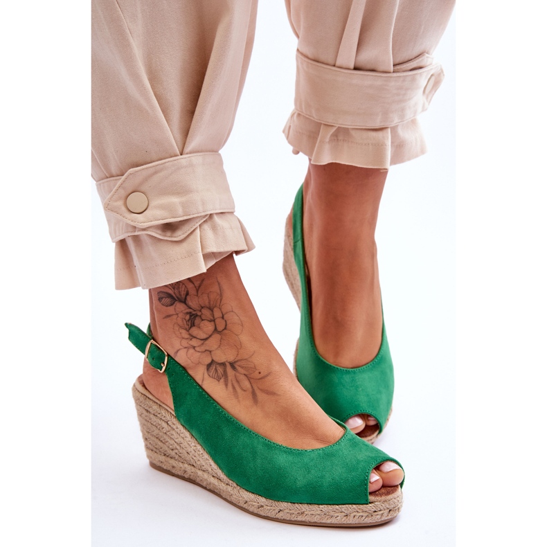 FB1 Sandalias con cuña de ante verde Elsie 2 FB1 Sandalias con cuña de ante verde Elsie 2