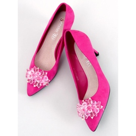 Seastar Breinne Tachuelas de ante fucsia con piedras rosado 4
