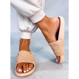 PA1 Chanclas Lottner Khaki de goma beige 4