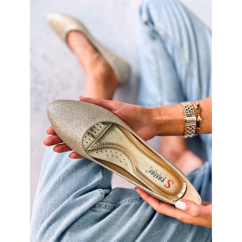 Seastar Chiesa bailarinas doradas con purpurina dorado 1