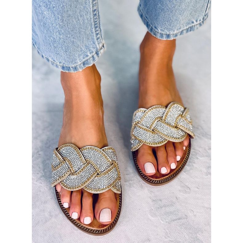 Seastar Chanclas Magali Silver con strass plata 1
