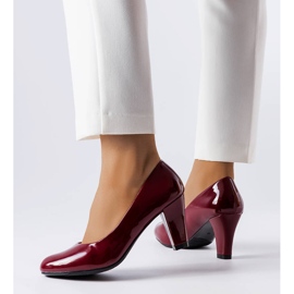 BM Zapatos de salón en charol burdeos de Burkett rojo 1