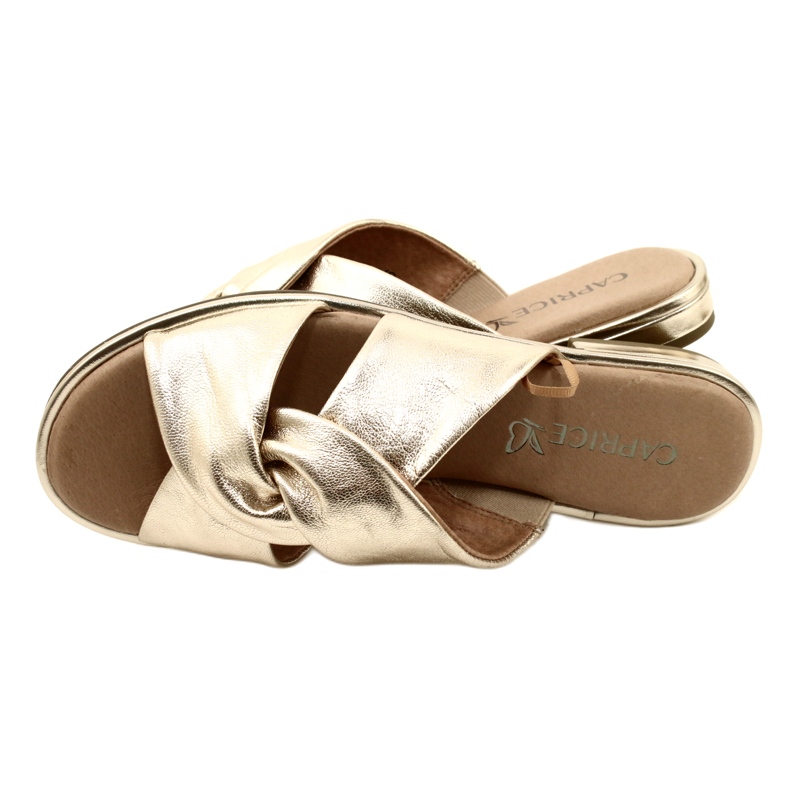 Pantuflas Caprice Mujer Cómodas Platino Metalik 9-27100-20 959 dorado 4