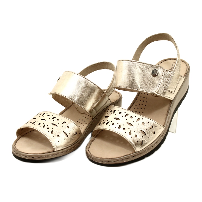 Sandalias de cuero para mujeres Caprice 28253-20 959 Platino Metalic dorado 4 Sandalias de cuero para mujeres Caprice 28253-20 959 Platino Metalic dorado 4