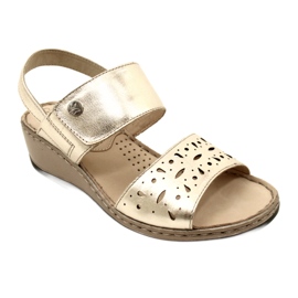 Sandalias de cuero para mujeres Caprice 28253-20 959 Platino Metalic dorado 2 Sandalias de cuero para mujeres Caprice 28253-20 959 Platino Metalic dorado 2