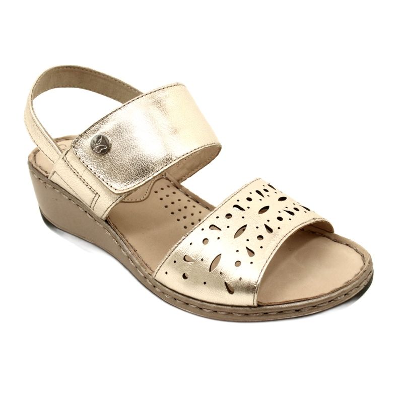 Sandalias de cuero para mujeres Caprice 28253-20 959 Platino Metalic dorado 2 Sandalias de cuero para mujeres Caprice 28253-20 959 Platino Metalic dorado 2