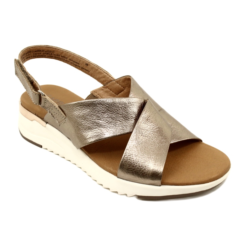Sandalias Caprice Taupe De Piel Metalizada 9-28702-20 341 dorado 2