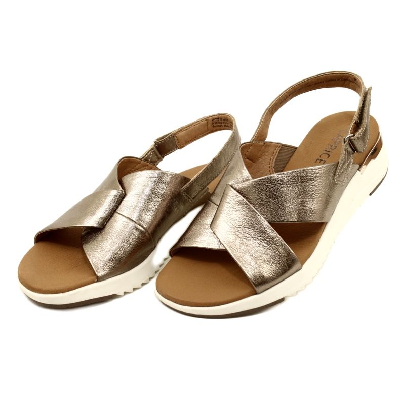 Sandalias Caprice Taupe De Piel Metalizada 9-28702-20 341 dorado 4