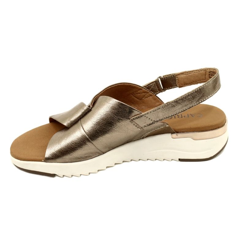 Sandalias Caprice Taupe De Piel Metalizada 9-28702-20 341 dorado 3