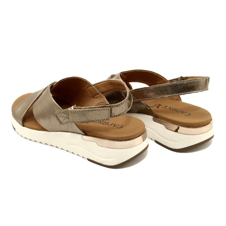Sandalias Caprice Taupe De Piel Metalizada 9-28702-20 341 dorado 6