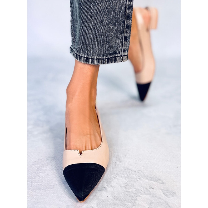 Seastar Bailarinas tacón abierto de Sanaz Beige 2