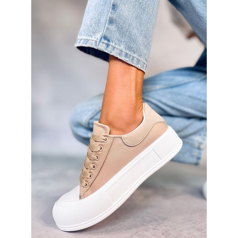 PA1 zapatillas Takao Kaki con suela gruesa beige 1