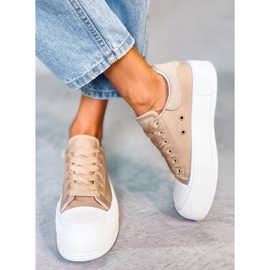 PA1 zapatillas Takao Kaki con suela gruesa beige 5