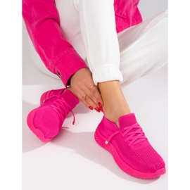 Deportivas mujer textil Shelovet fucsia rosa 1