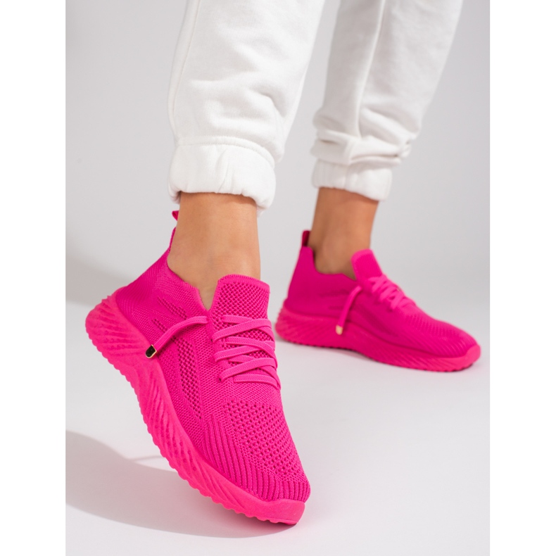 Deportivas mujer textil Shelovet fucsia rosa 2