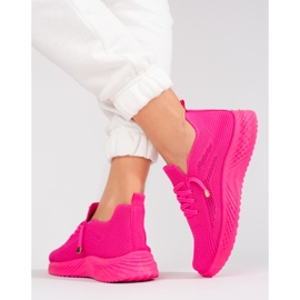 Deportivas mujer textil Shelovet fucsia rosado 3