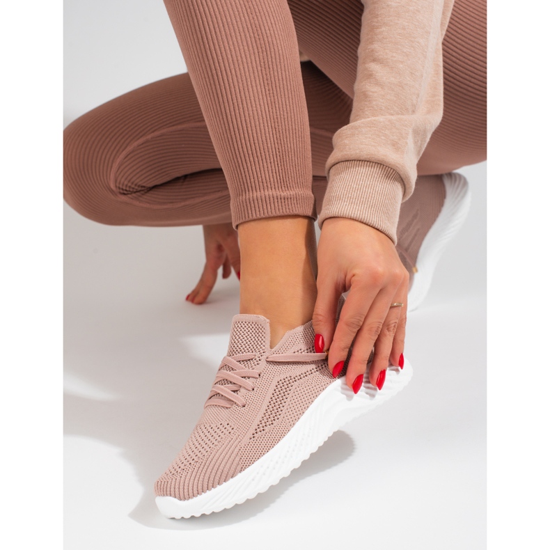 Deportivas mujer textil Shelovet rosa empolvado 2