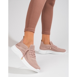 Deportivas mujer textil Shelovet rosa empolvado rosado 1