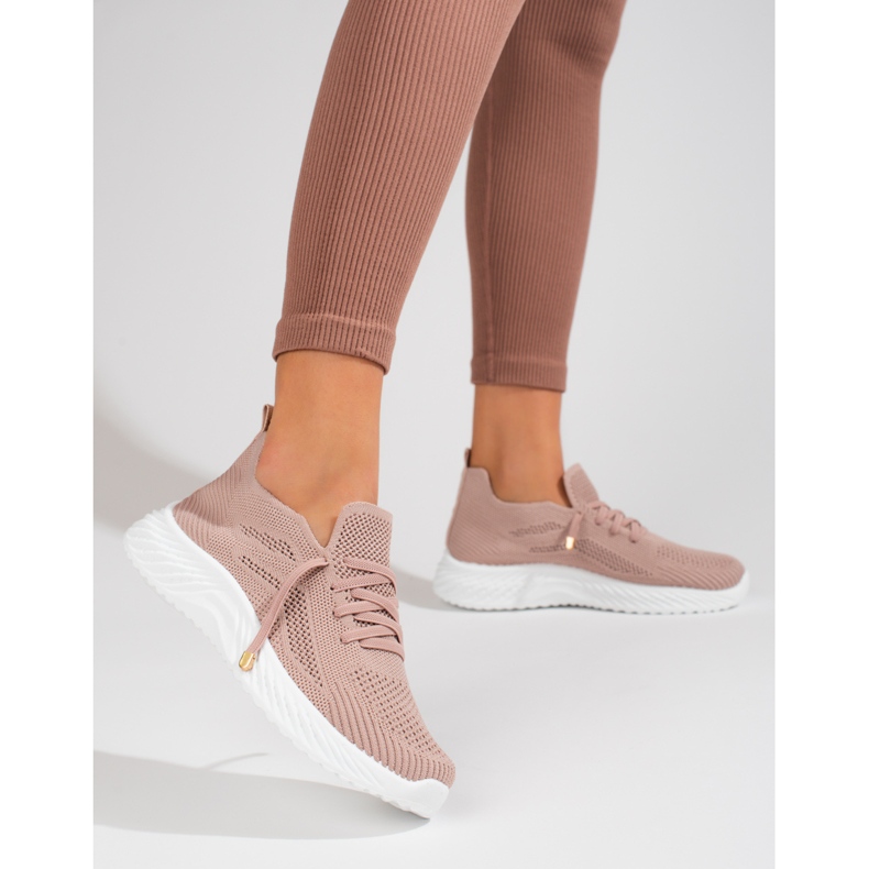 Deportivas mujer textil Shelovet rosa empolvado 1